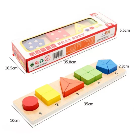 Wooden Number Fraction & Shape Classification